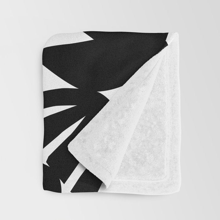 Black and white organic nature shape art pattern Throw Blanket Gallery Image 3