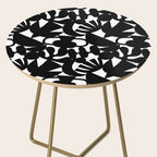 Black and white organic nature shape art pattern Side Table Gallery Image 2