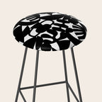 Black and white organic nature shape art pattern Stool Gallery Image 2