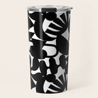 Black and white organic nature shape art pattern Travel Mug Gallery Image 1