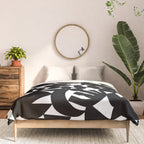 Black and white organic nature shape art pattern Comforter Gallery Image 3