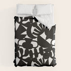 Black and white organic nature shape art pattern Duvet Cover Gallery Image 6