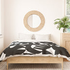 Black and white organic nature shape art pattern Duvet Cover Gallery Image 3