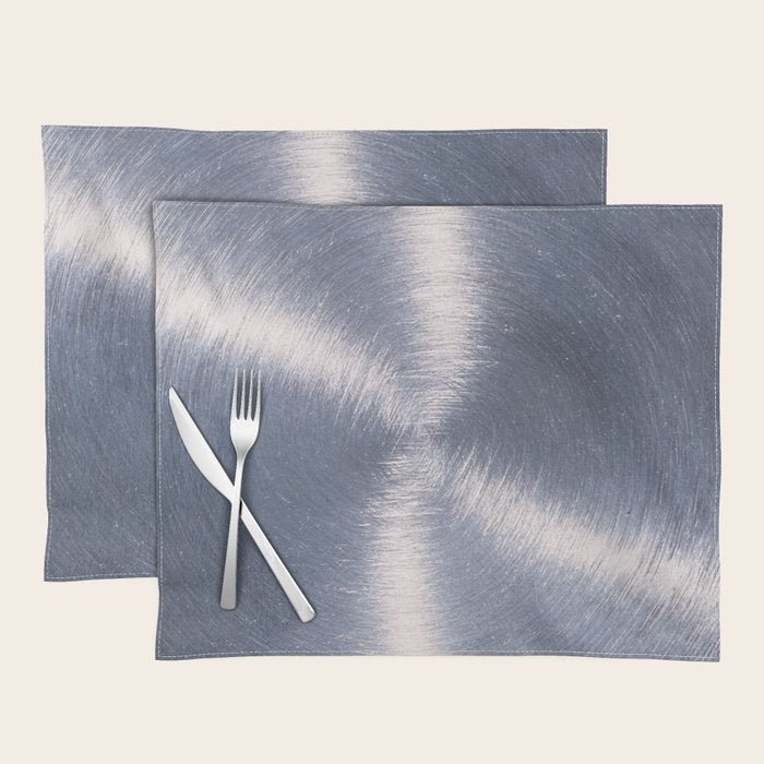 Silver Metallic Stainless Steel Pattern Placemat Gallery Image 1