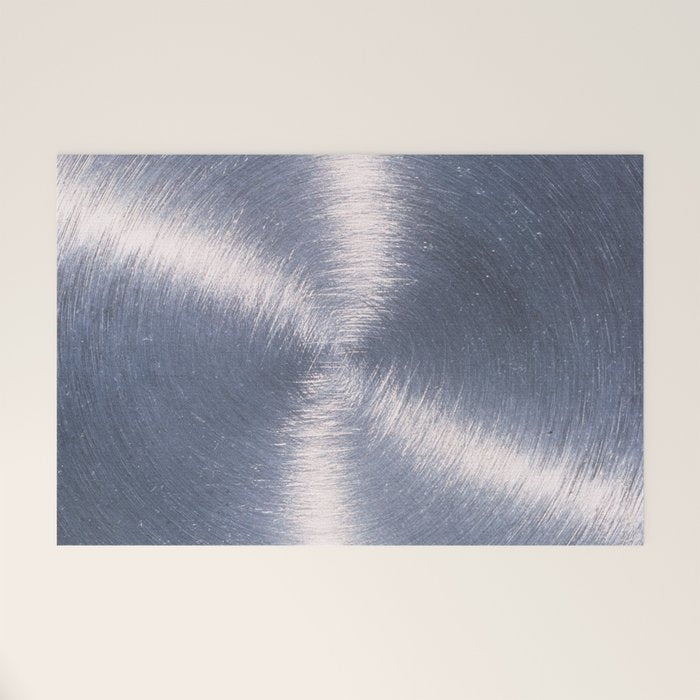 Silver Metallic Stainless Steel Pattern Welcome Mat Gallery Image 1