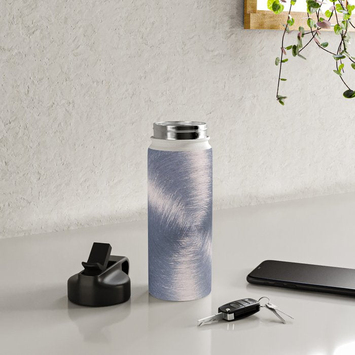 Silver Metallic Stainless Steel Pattern Water Bottle Gallery Image 4
