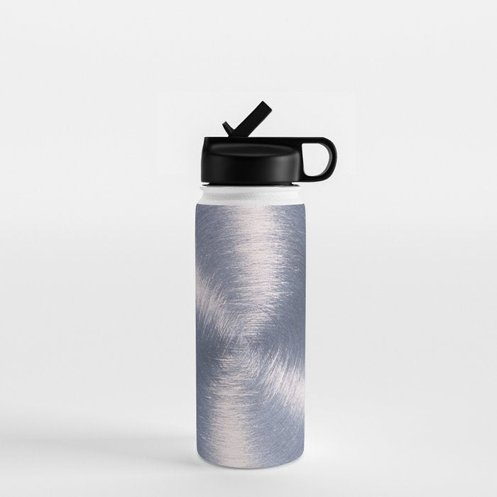 Silver Metallic Stainless Steel Pattern Water Bottle Gallery Image 1