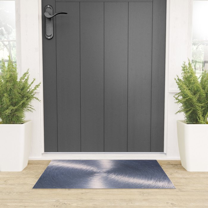 Silver Metallic Stainless Steel Pattern Welcome Mat Gallery Image 3