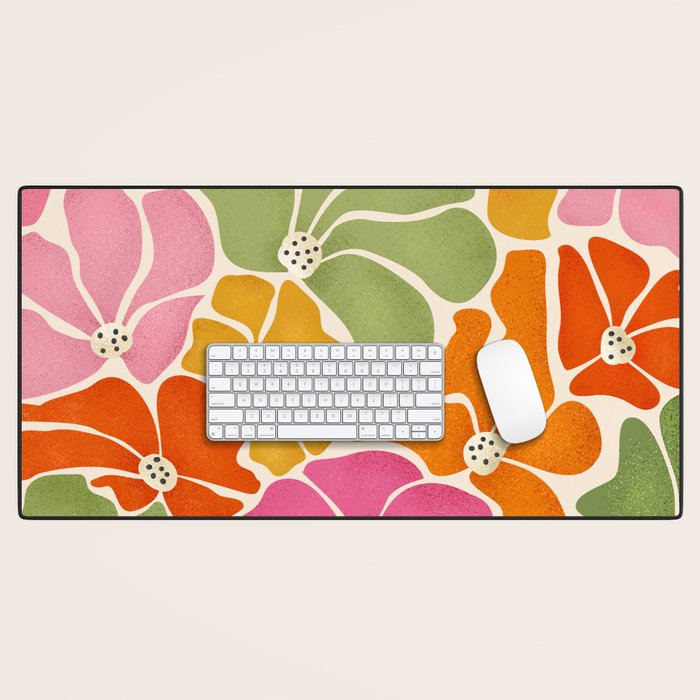 70's Florals Desk Mat Gallery Image 1