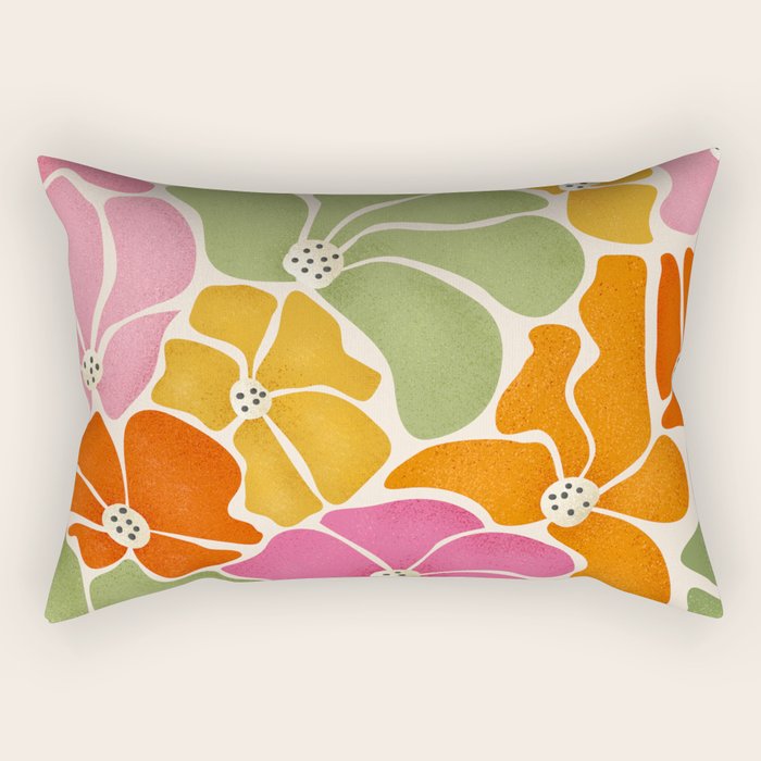 70's Florals Rectangular Pillow Gallery Image 2
