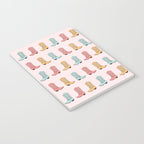 Cowgirl Boots and Daisies, Blush Pink, Mint, Cute Pastel Cowboy Pattern Notebook Gallery Image 3