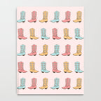 Cowgirl Boots and Daisies, Blush Pink, Mint, Cute Pastel Cowboy Pattern Notebook Gallery Image 4