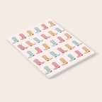 Cowgirl Boots and Daisies, Blush Pink, Mint, Cute Pastel Cowboy Pattern Notebook Gallery Image 2