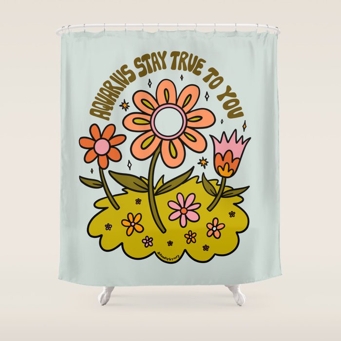 Aquarius Flower Shower Curtain Gallery Image 1