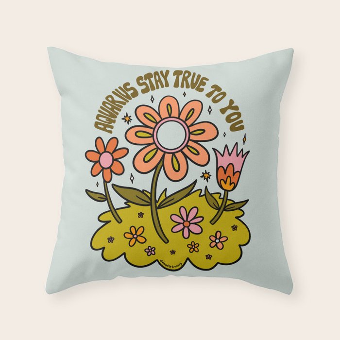 Aquarius Flower Throw Pillow Gallery Image 6