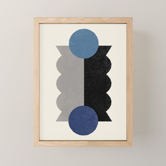 Balance Colorblock - Blue Grey Black Mini Art Print Gallery Image 1