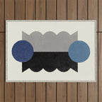 Balance Colorblock - Blue Grey Black Outdoor Rug Gallery Image 1