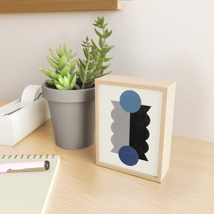 Balance Colorblock - Blue Grey Black Mini Art Print Gallery Image 2