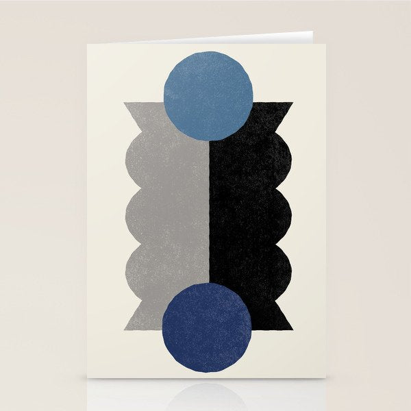 Balance Colorblock - Blue Grey Black Stationery Card Gallery Image 2