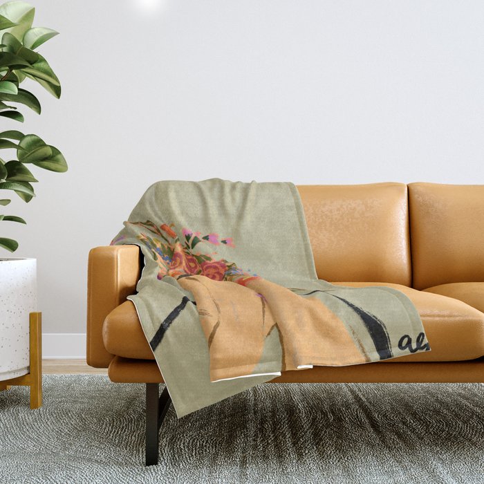 Blooming Headpiece  Throw Blanket Gallery Image 1