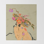 Blooming Headpiece  Throw Blanket Gallery Image 2