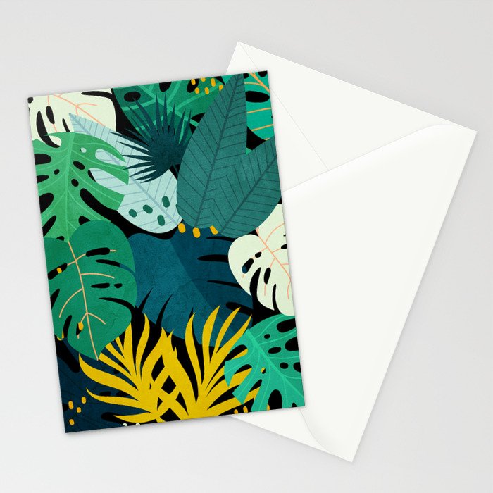 Tropical Jungle Leaves Stationery Card Gallery Image 2