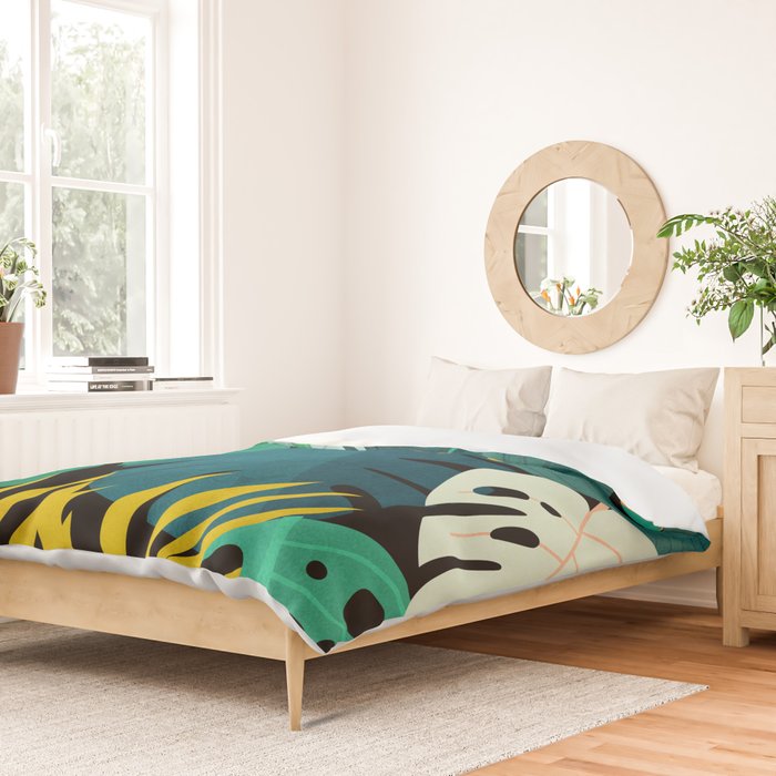 Tropical Jungle Leaves Duvet Cover Gallery Image 2