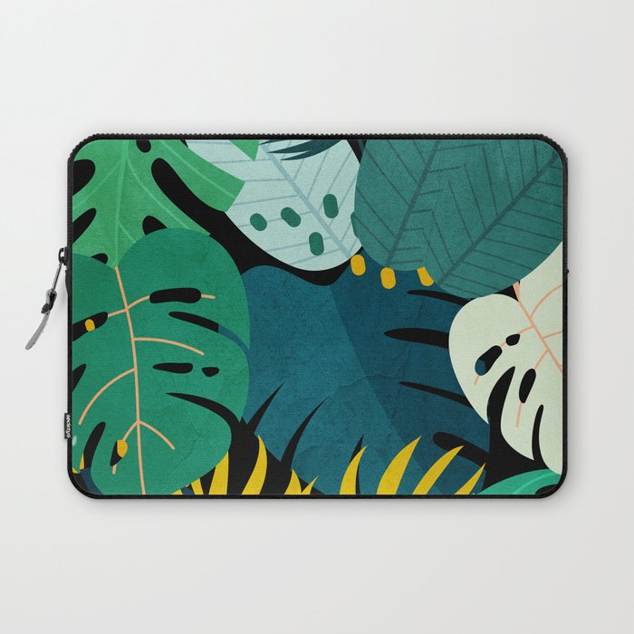 Tropical Jungle Leaves Laptop Sleeve Gallery Image 1