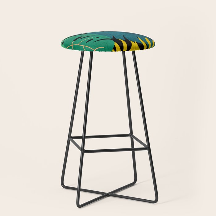Tropical Jungle Leaves Stool Gallery Image 1