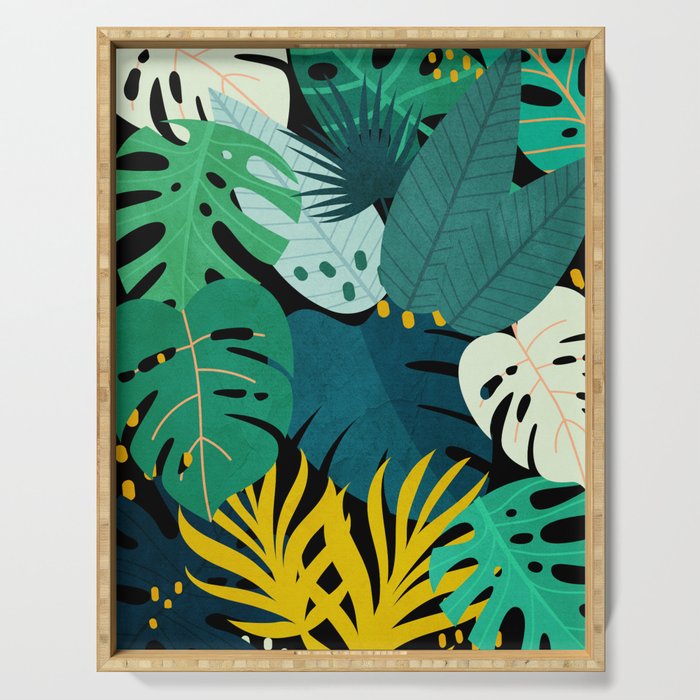 Tropical Jungle Leaves Serving Tray Gallery Image 1