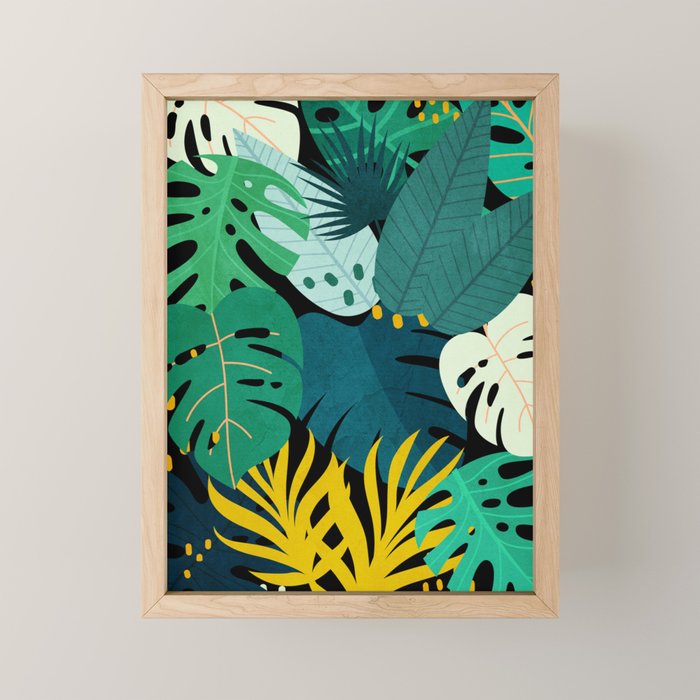 Tropical Jungle Leaves Mini Art Print Gallery Image 1