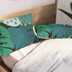 Tropical Jungle Leaves Pillow Sham Gallery Image 2