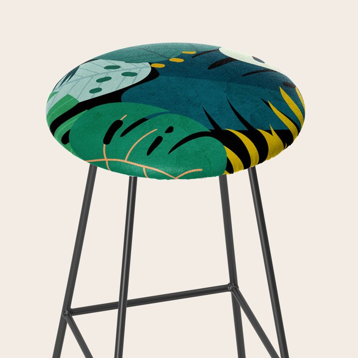 Tropical Jungle Leaves Stool Gallery Image 2