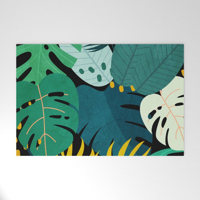 Tropical Jungle Leaves Welcome Mat Gallery Image 1