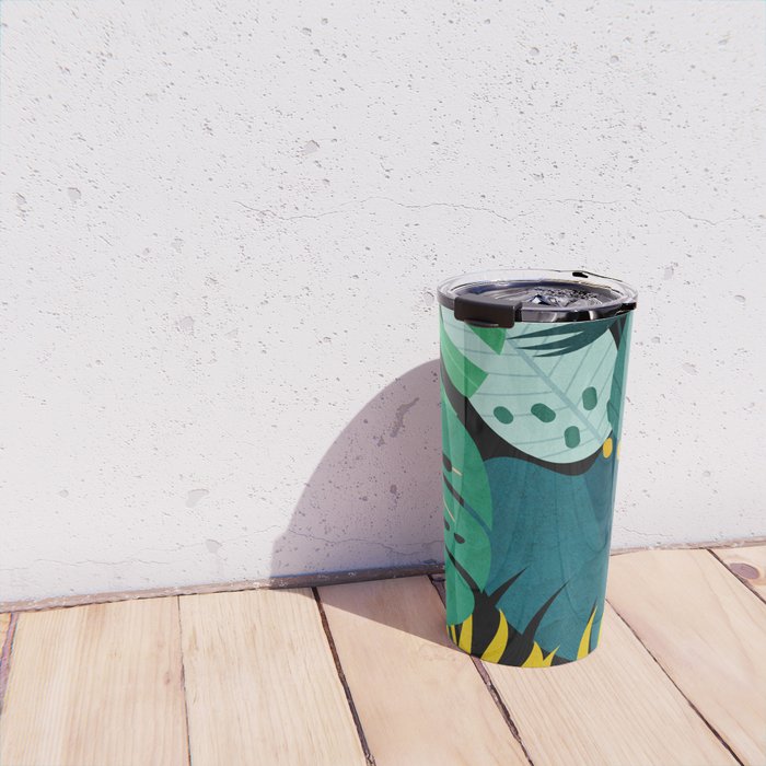 Tropical Jungle Leaves Travel Mug Gallery Image 4