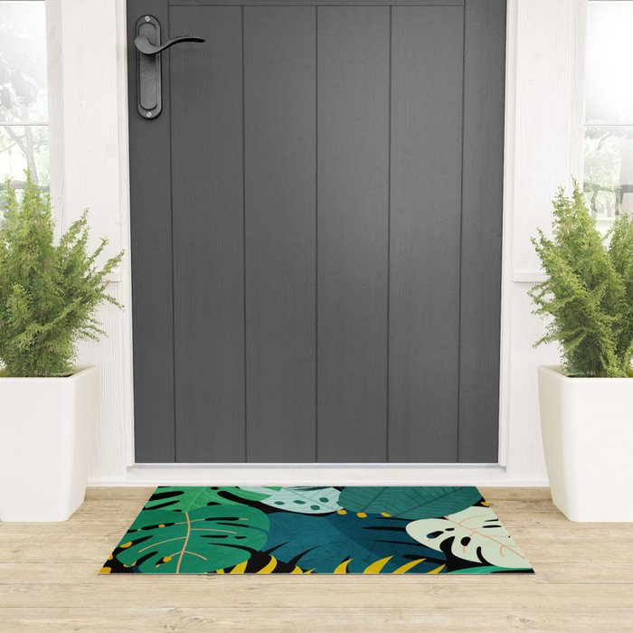Tropical Jungle Leaves Welcome Mat Gallery Image 3
