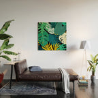 Tropical Jungle Leaves Wood Wall Art Gallery Image 2