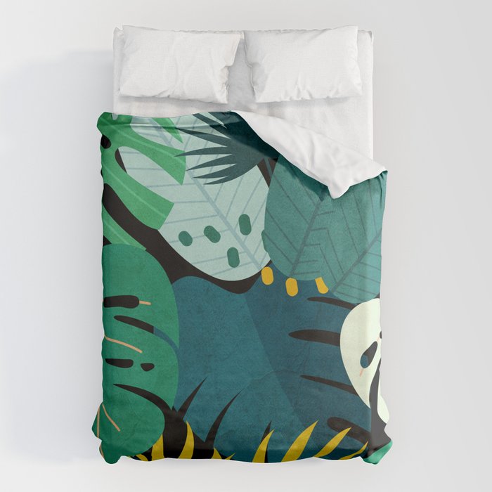 Tropical Jungle Leaves Duvet Cover Gallery Image 1