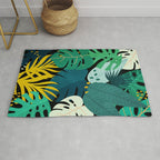 Tropical Jungle Leaves Rug Gallery Image 1