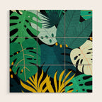 Tropical Jungle Leaves Wood Wall Art Gallery Image 1