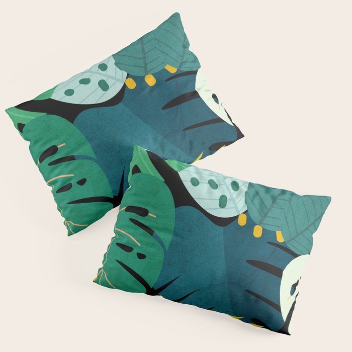 Tropical Jungle Leaves Pillow Sham Gallery Image 1