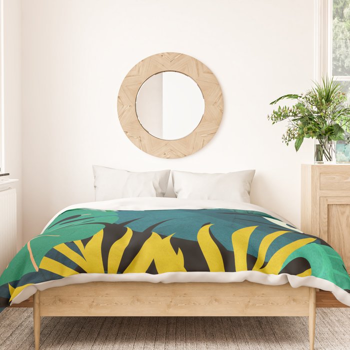 Tropical Jungle Leaves Duvet Cover Gallery Image 3