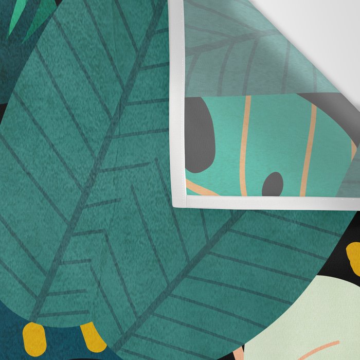 Tropical Jungle Leaves Wall Tapestry Gallery Image 3
