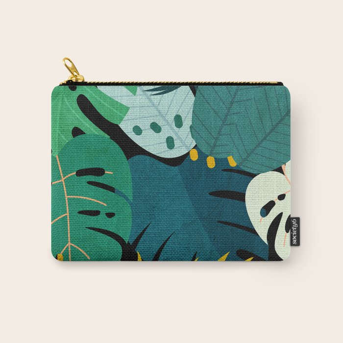 Tropical Jungle Leaves Carry All Pouch Gallery Image 1
