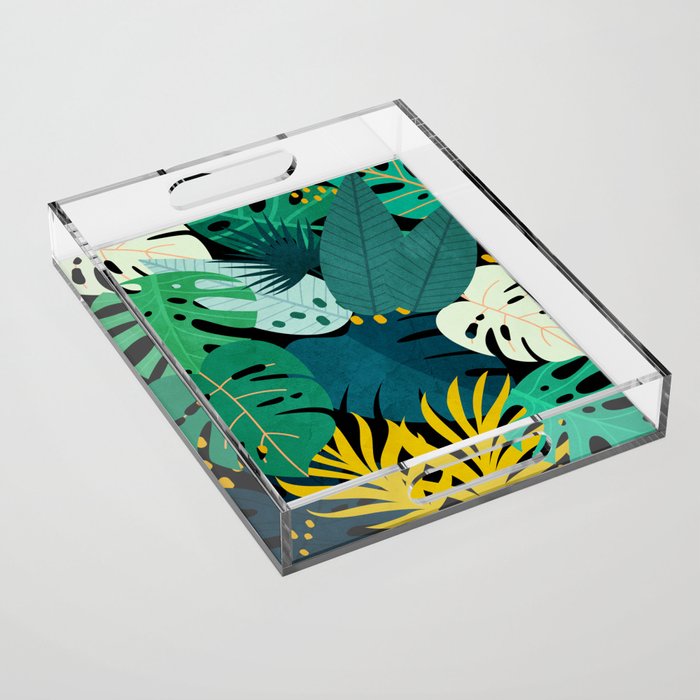 Tropical Jungle Leaves Acrylic Tray Gallery Image 1