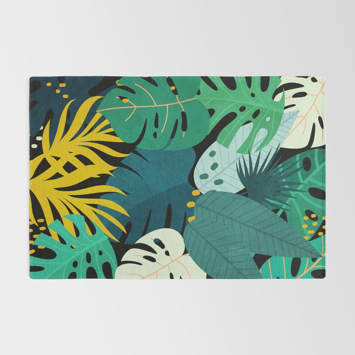 Tropical Jungle Leaves Rug Gallery Image 2