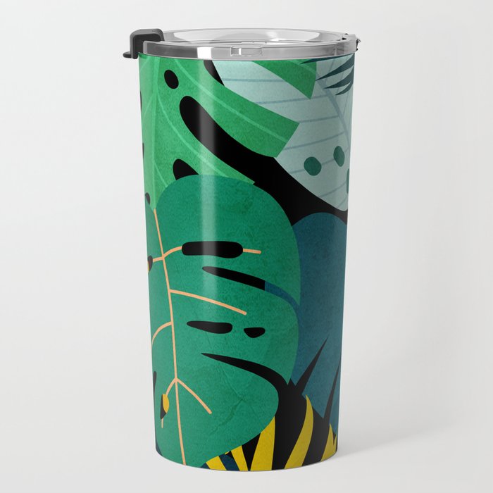 Tropical Jungle Leaves Travel Mug Gallery Image 3