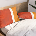 Burnt Orange Yellow Ochre Mid Century Modern Abstract Minimalist Rothko Color Field Squares Pillow Sham Gallery Image 2