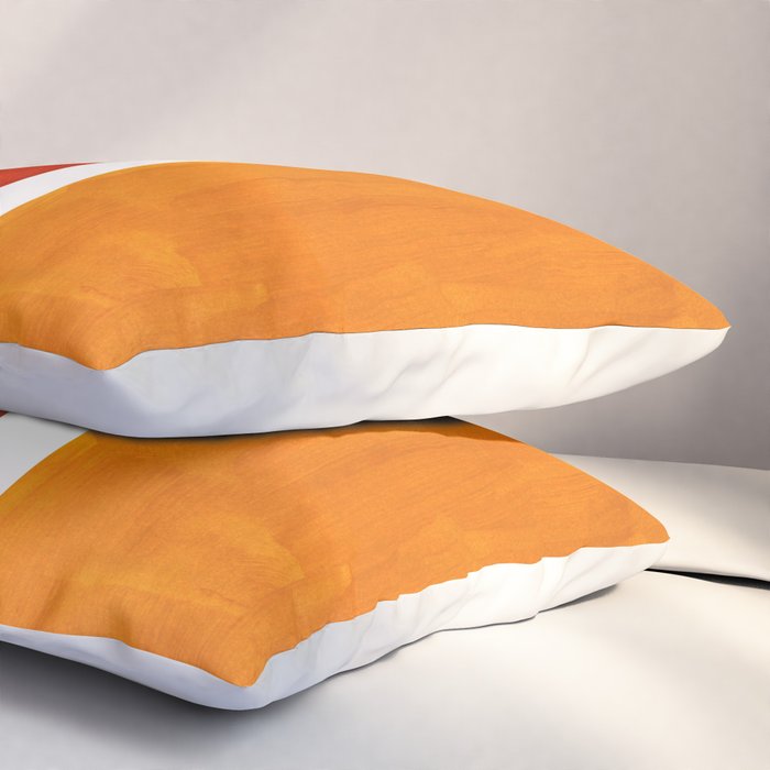 Burnt Orange Yellow Ochre Mid Century Modern Abstract Minimalist Rothko Color Field Squares Pillow Sham Gallery Image 3