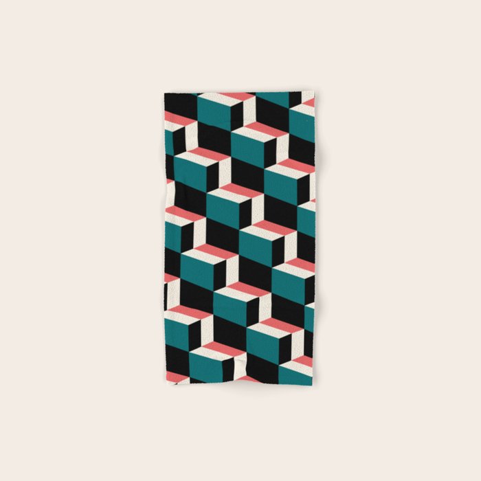 Cuboid Geometric Abstract Shapes Pattern XXXIII Bath Towel Gallery Image 1